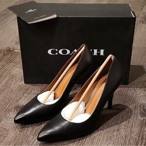 Coach Classic Black Leather Heels